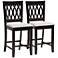 Florencia 25 1/2" Gray Espresso Wood Counter Stools Set of 2