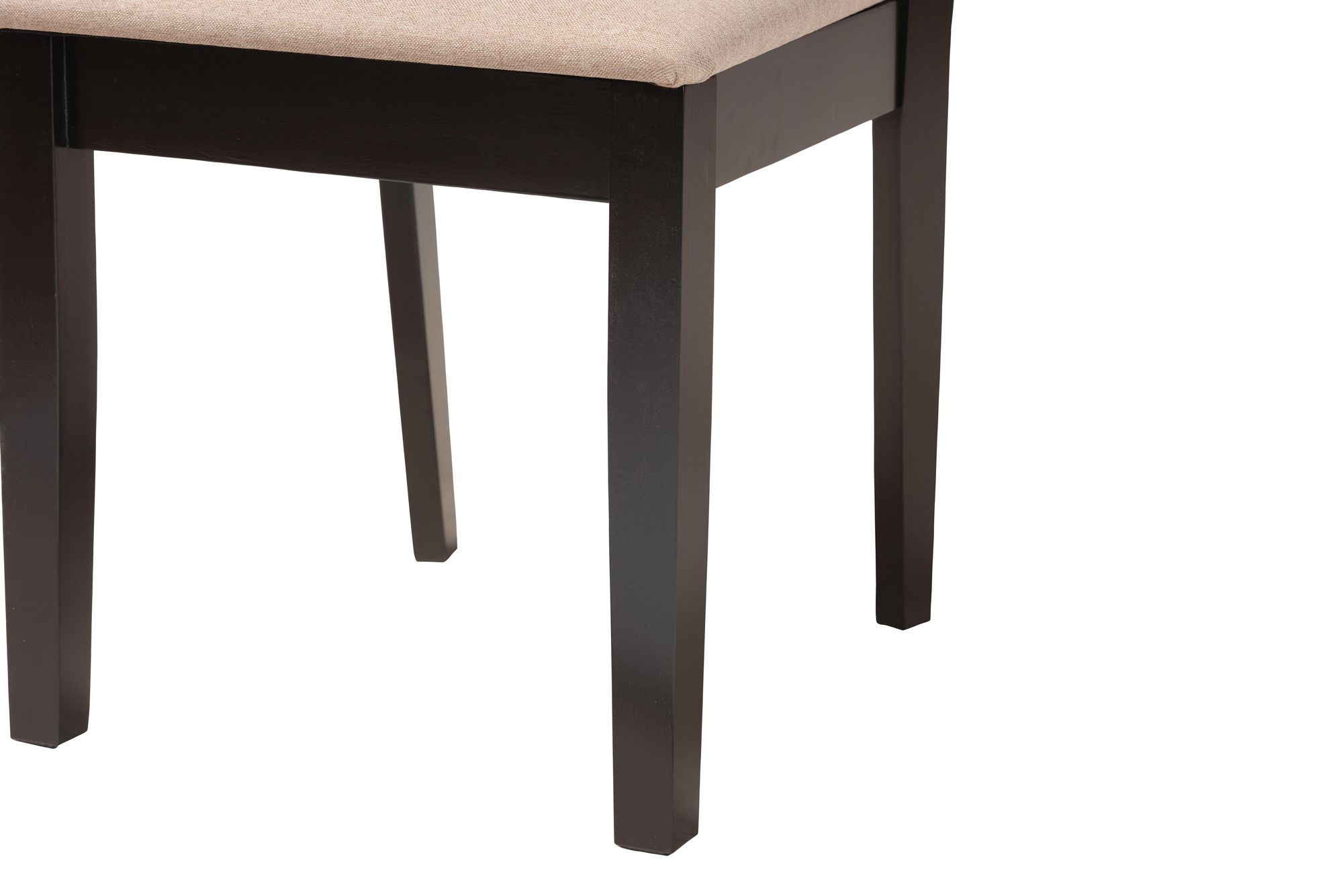 Florencia Espresso Wood Beige Fabric 5-Piece Dining Set