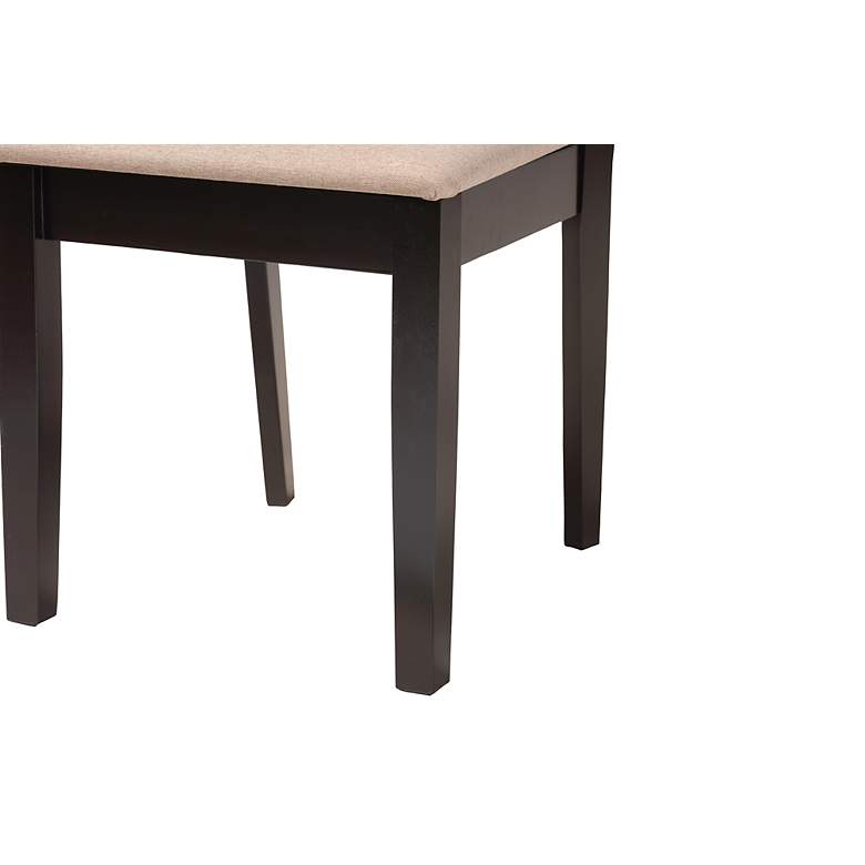 Image 5 Florencia Espresso Wood Beige Fabric 7-Piece Dining Set more views