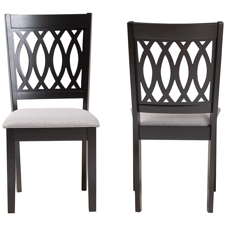 Image 6 Florencia Gray Fabric Espresso Wood Dining Chairs Set of 2 more views