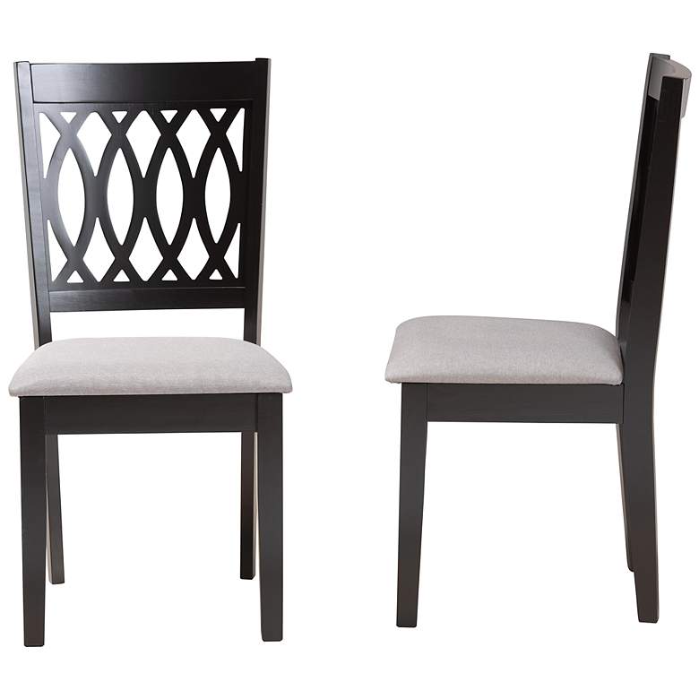 Image 7 Florencia Gray Fabric Espresso Wood Dining Chairs Set of 2 more views