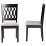 Florencia Gray Fabric Espresso Wood Dining Chairs Set of 2