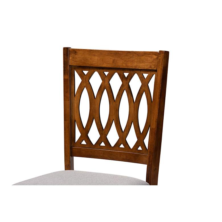 Image 3 Florencia Walnut Brown Wood Gray Fabric 7-Piece Dining Set more views