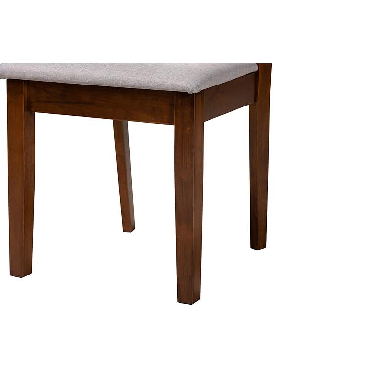 Image 4 Florencia Walnut Brown Wood Gray Fabric 7-Piece Dining Set more views
