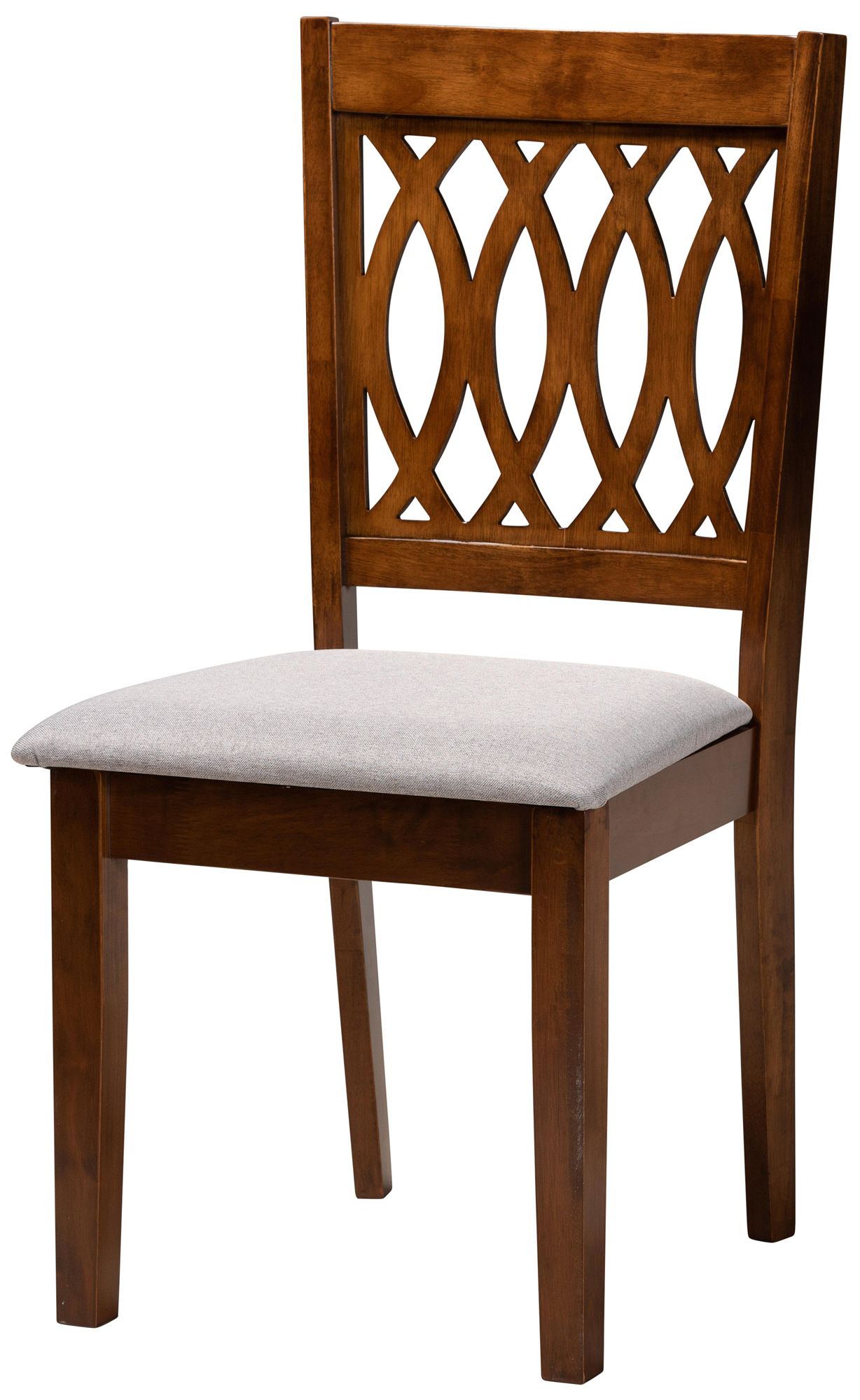 Florencia Walnut Brown Wood Gray Fabric 7-Piece Dining Set