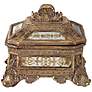 Florentine 5 3/4" Wide Antique Gold Mirrored Jewelry Box in scene
