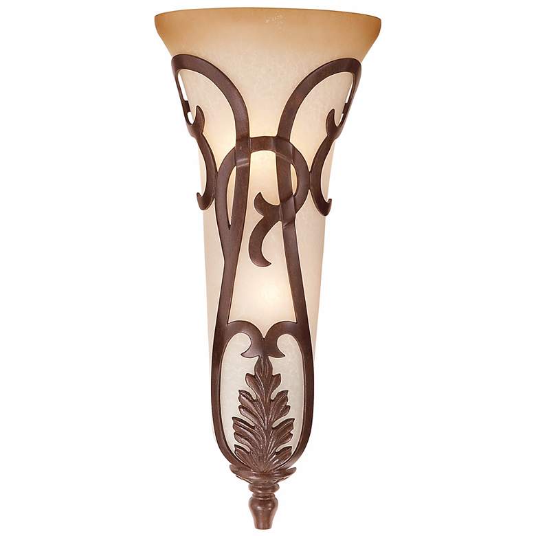 Image 1 Florentine Collection Ecru Glass 24 inch High Wall Sconce