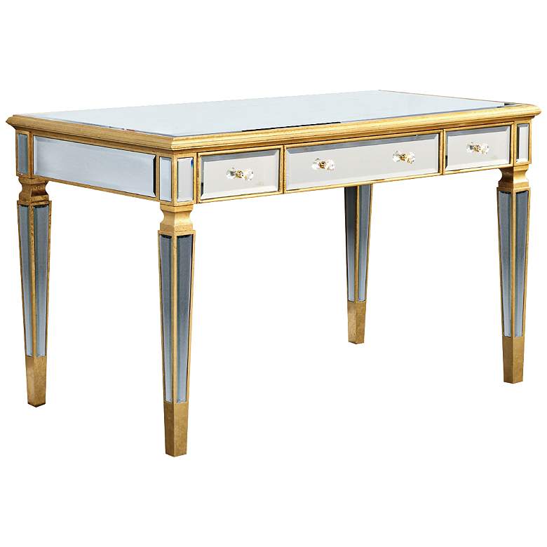Image 1 Florentine Gold 3-Drawer Mirror Desk