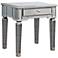 Florentine Silver 1 Drawer Mirror Accent End Table