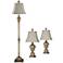 Florentine Traditional Antique Caramel 3-Piece Floor and Table Lamp Set