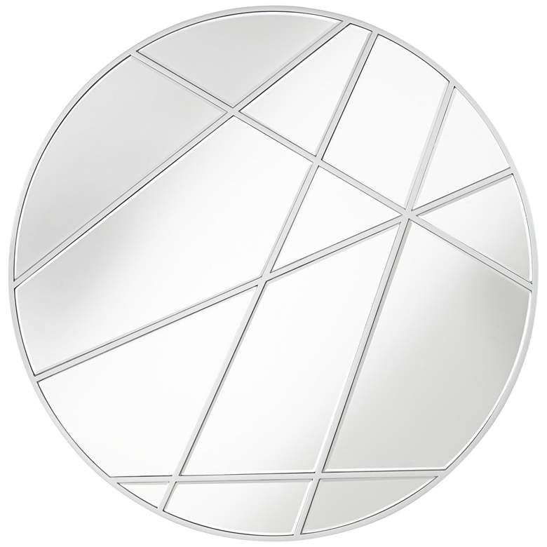 Image 1 Florenza Silver 33 1/2 inch Round Wall Mirror
