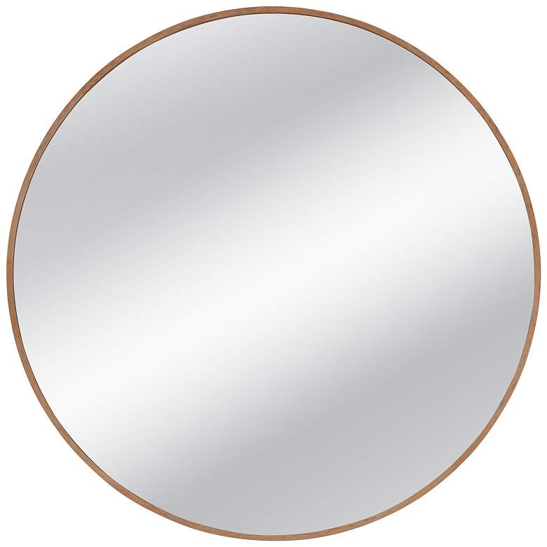 Image 1 Florets 32" x 32" Brown Round Wall Mirror