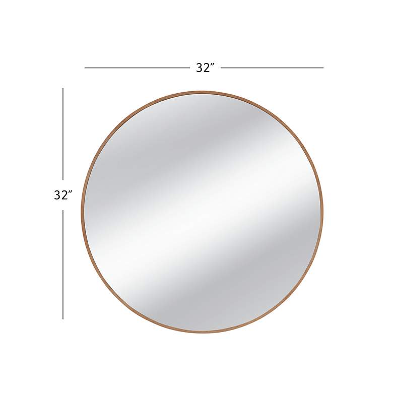 Image 4 Florets 32" x 32" Brown Round Wall Mirror more views