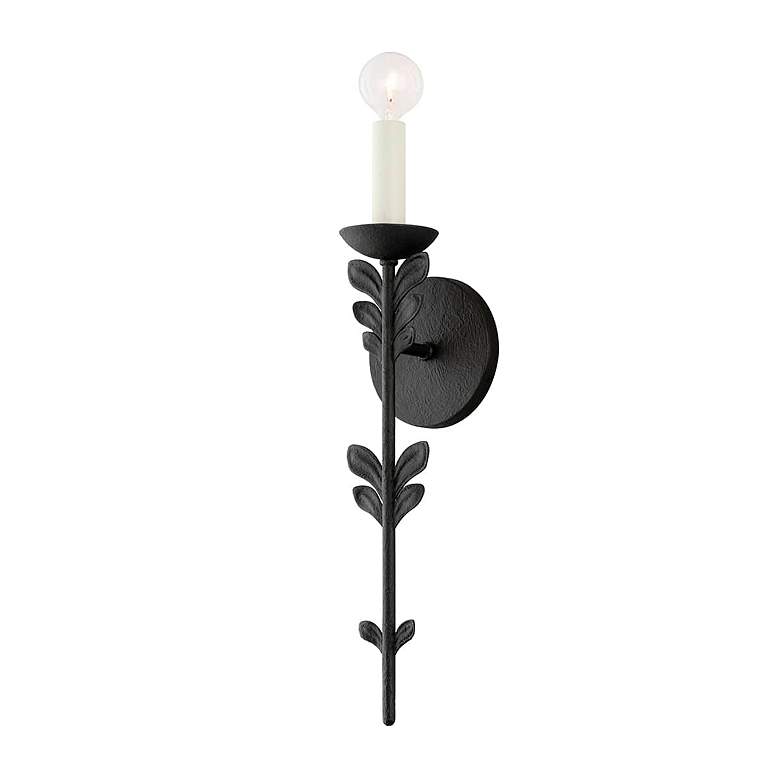 Image 1 Florian 19 1/2" High Textured Black Wall Sconce