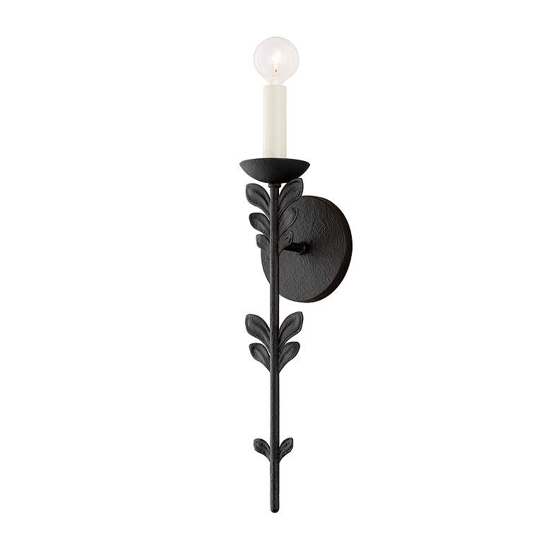 Image 2 Florian 19 1/2" High Textured Black Wall Sconce more views