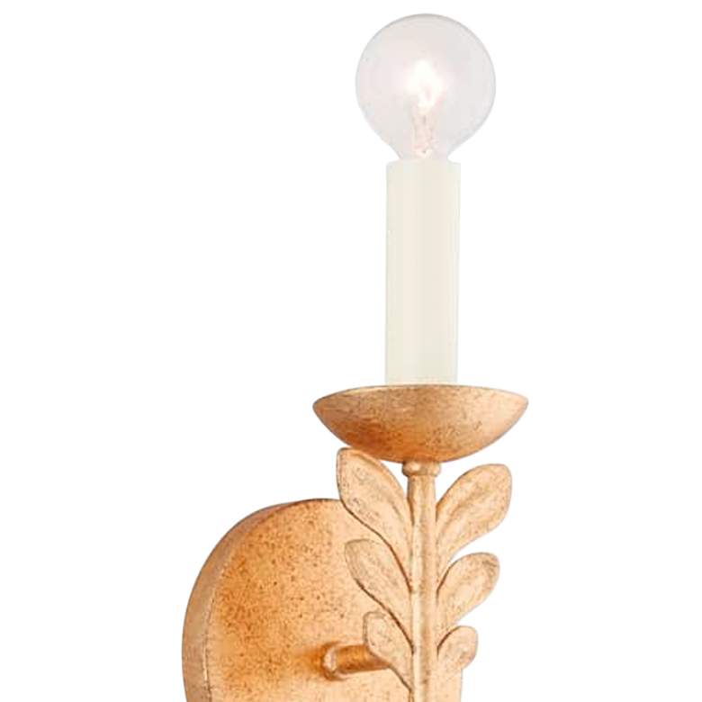 Image 2 Florian 19 1/2" High Vintage Gold Leaf Wall Sconce more views