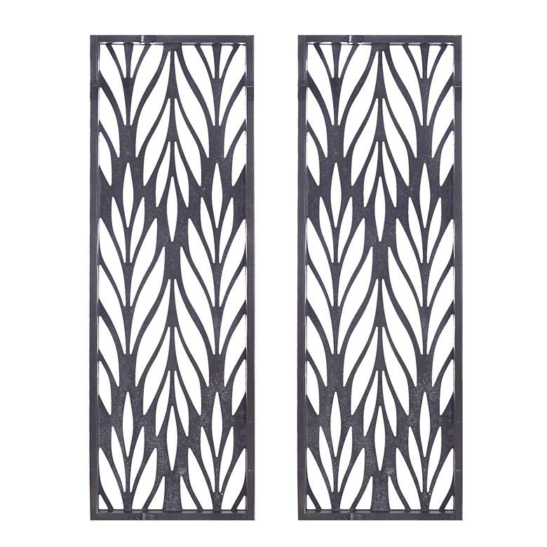 Image 5 Florian Carved 38 1/2"H Reclaimed Gray 2-Piece Wall Art Set more views