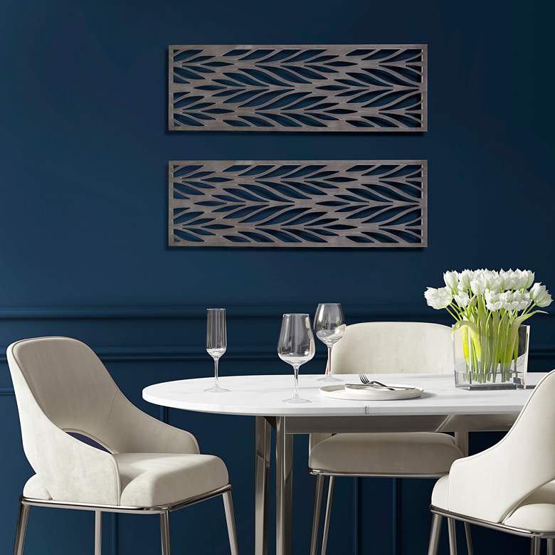 Image 7 Florian Carved 38 1/2"H Reclaimed Gray 2-Piece Wall Art Set more views