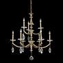 Floridia 30 1/2"W Champagne Gold 9-Light 2-Tier Chandelier