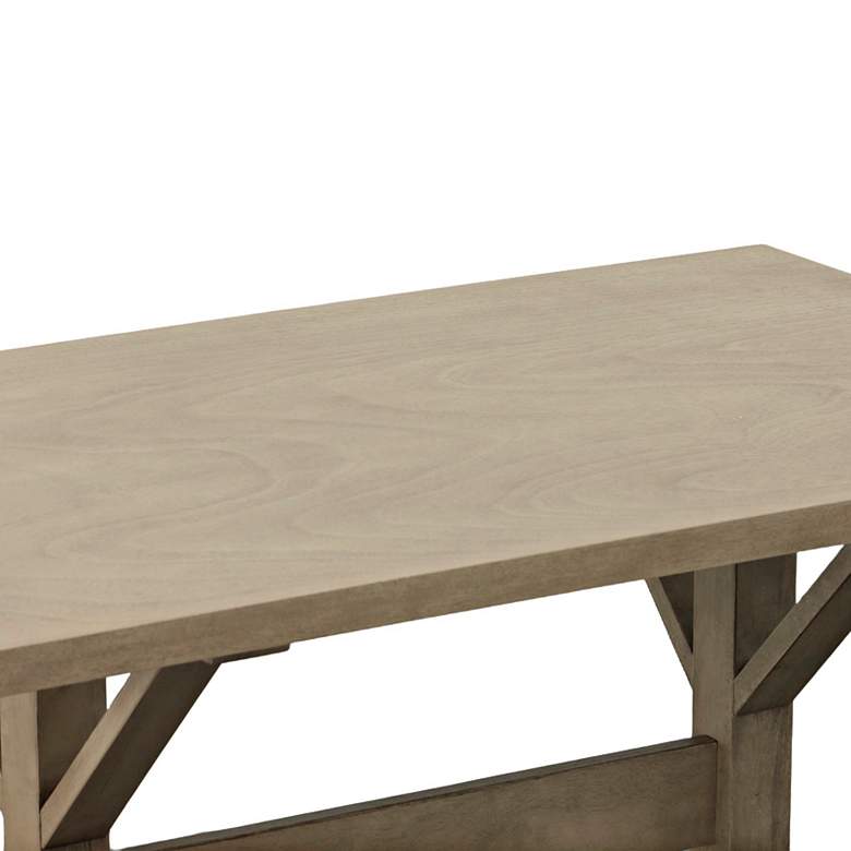 Image 4 Flornce 48" Wide Weathered Gray Wood Rectangular Trestle Table more views