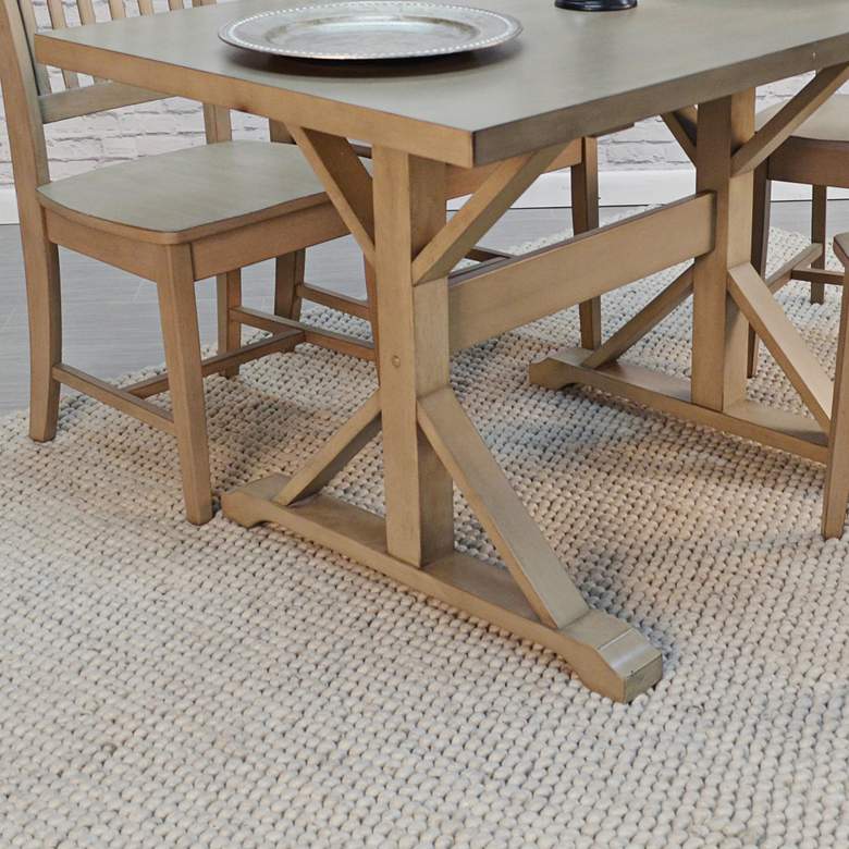Image 7 Flornce 48" Wide Weathered Gray Wood Rectangular Trestle Table more views