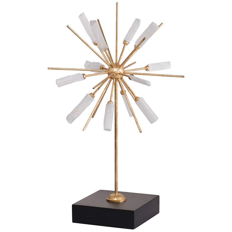 Image 1 Florrie 22 3/4" High Gold and White Sputnik Accent Sculpture