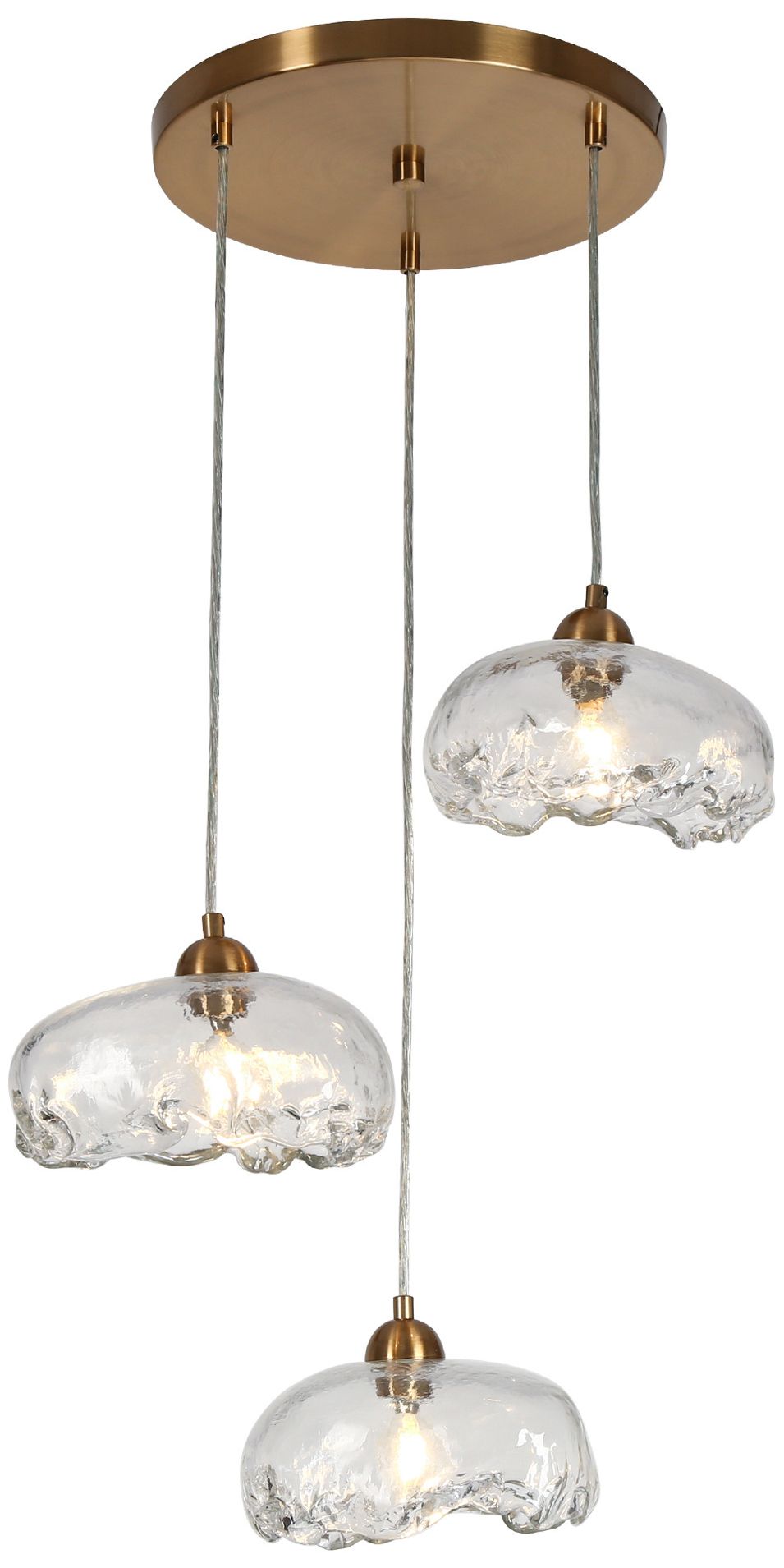 Floski 3-Light Glass Cluster Island Pendant Light