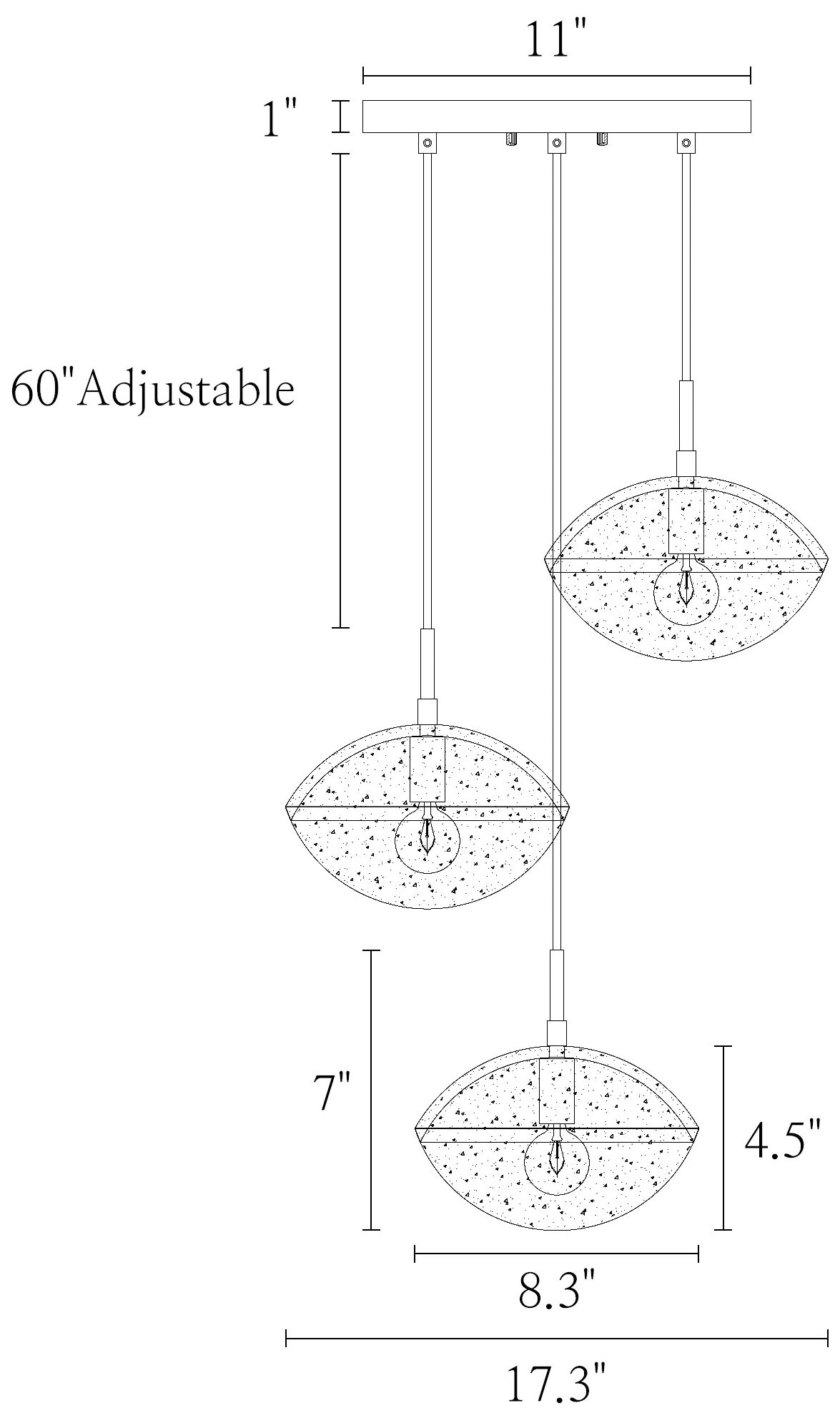 Image 2 Floski 3-Light Gold Glass Cluster Island Pendant Light - Made to Order more views