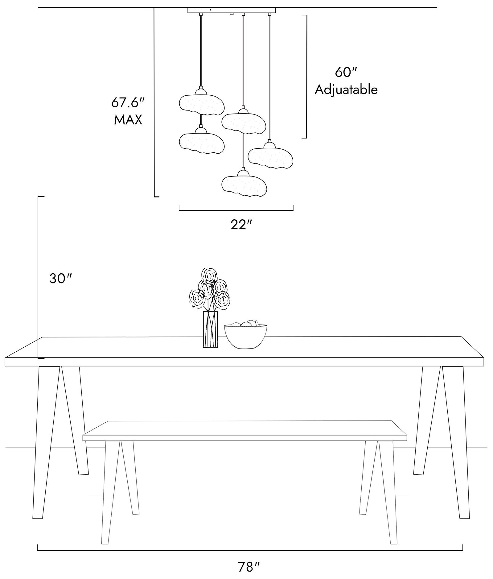 Image 4 Floski 5-Light Glass Cluster Island Pendant Light - Made to Order more views
