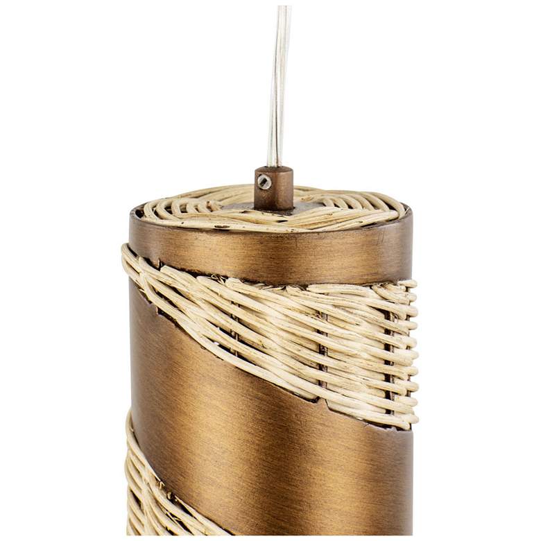 Image 3 Flow 1-Lt Cylinder Mini Pendant - Baguette/Natural Rattan more views