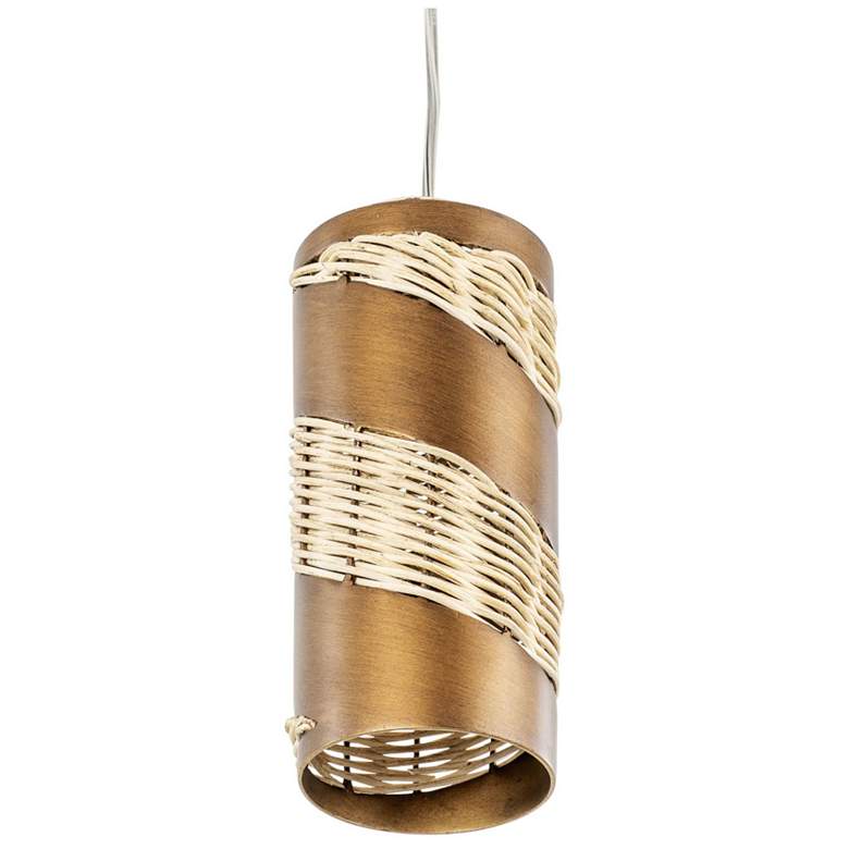 Image 6 Flow 1-Lt Cylinder Mini Pendant - Baguette/Natural Rattan more views