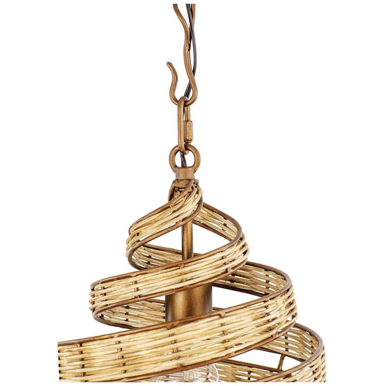 Image 2 Flow 1-Lt Twist Pendant - Baguette/Natural Rattan more views