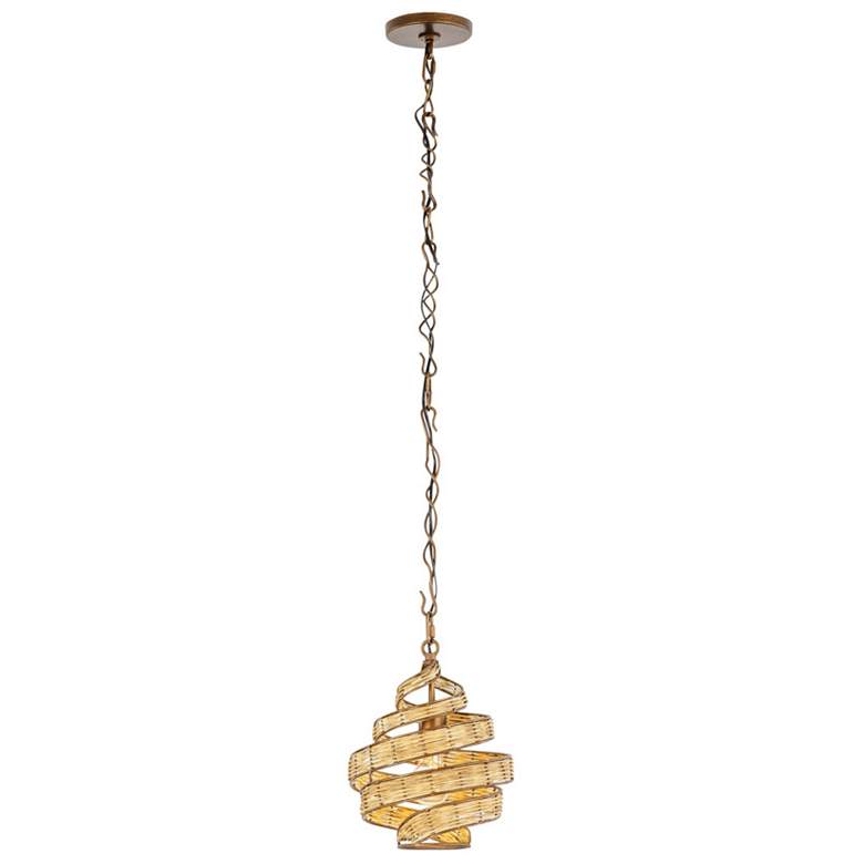 Image 3 Flow 1-Lt Twist Pendant - Baguette/Natural Rattan more views