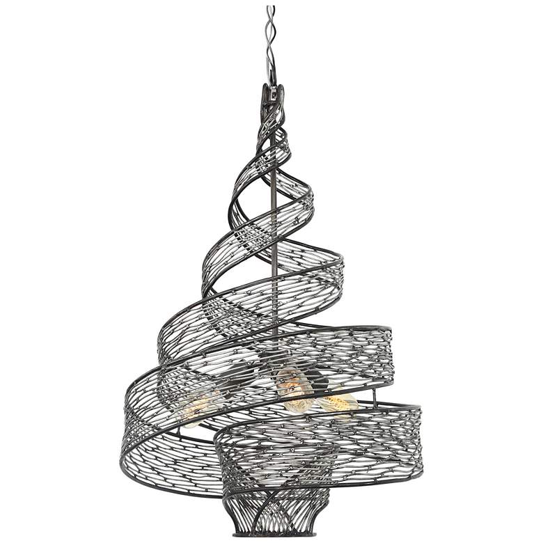 Image 1 Flow 18" Wide 3-Lt Steel Twist Pendant