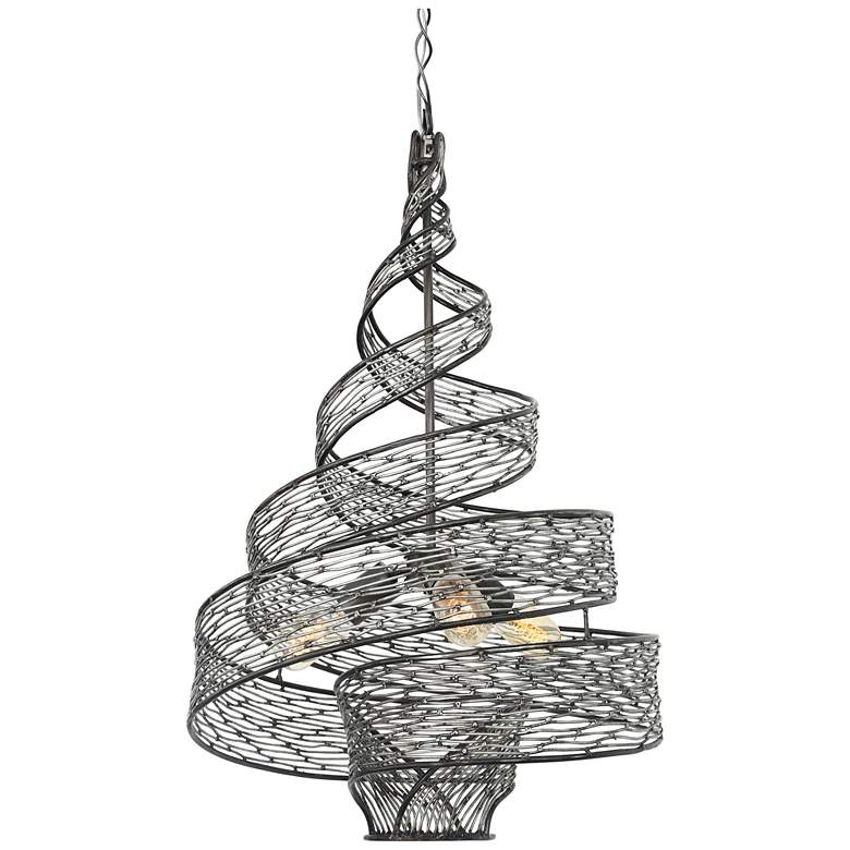 Image 1 Flow 18 inch Wide 3-Lt Steel Twist Pendant