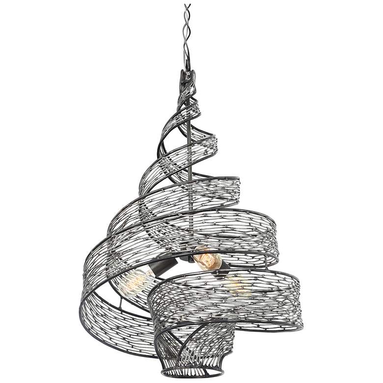Image 2 Flow 18" Wide 3-Lt Steel Twist Pendant more views