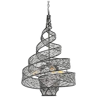 Flow 18" Wide 3-Lt Steel Twist Pendant