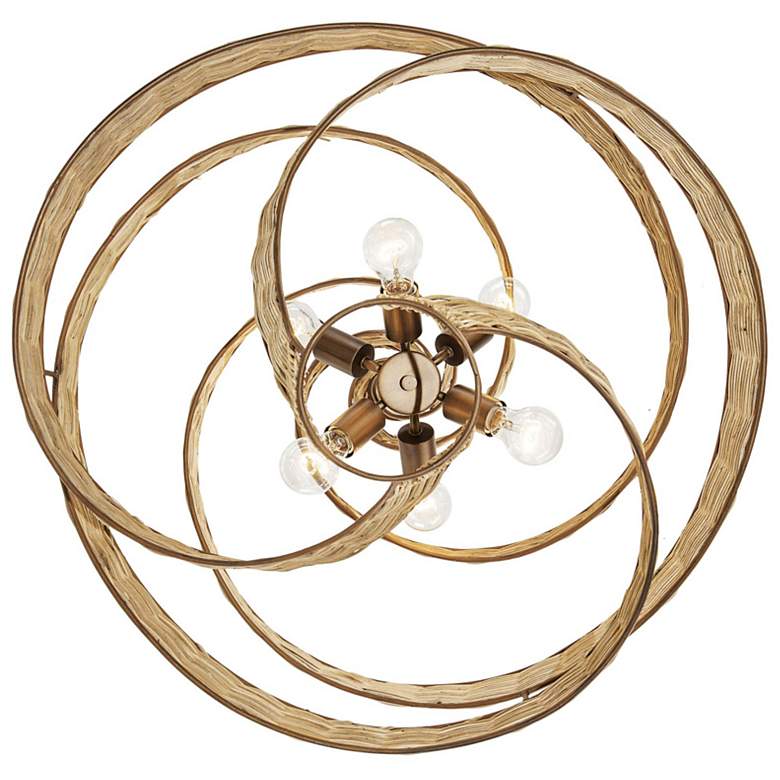 Image 6 Flow 26" Wide Baguette Natural Rattan 6-Light Twist Pendant more views