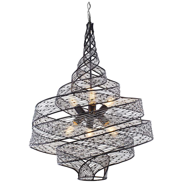 Image 1 Flow 6-Light Twist Pendant - Steel