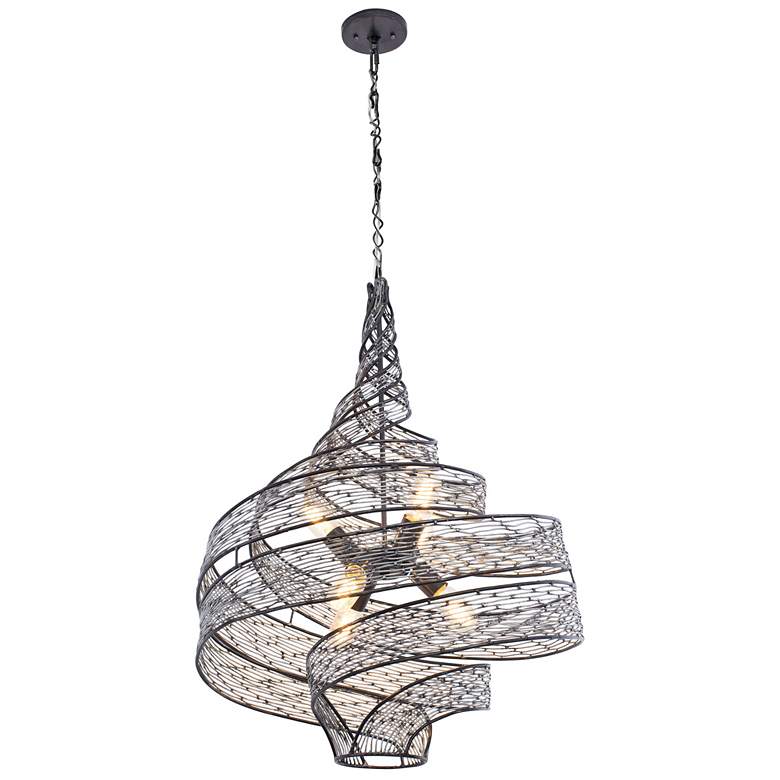 Image 4 Flow 6-Light Twist Pendant - Steel more views