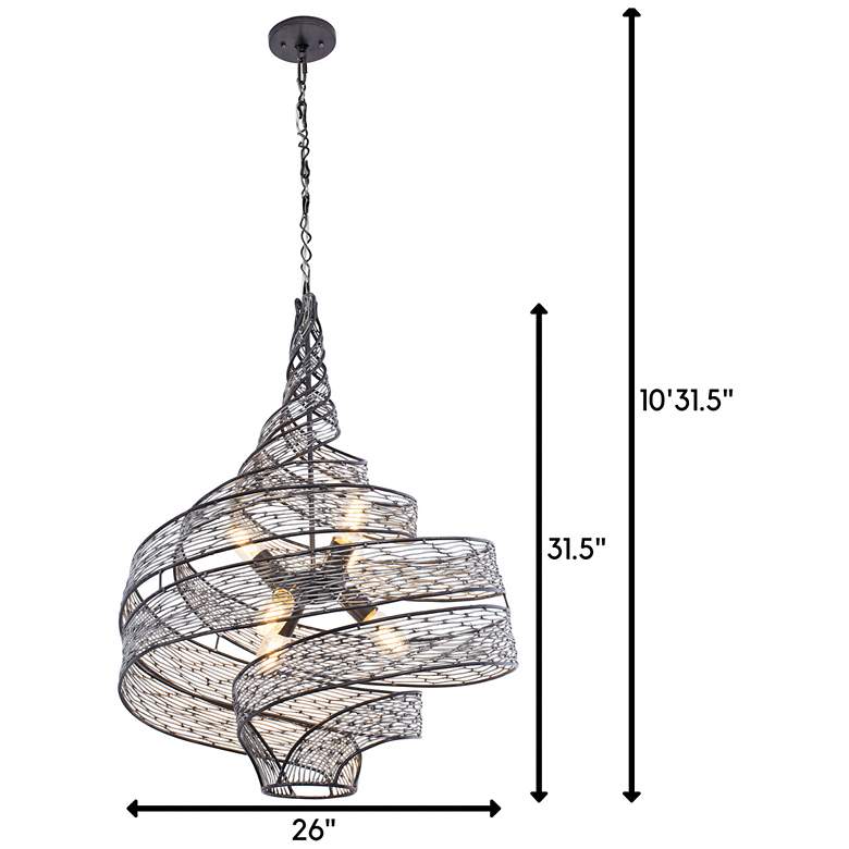 Image 6 Flow 6-Light Twist Pendant - Steel more views