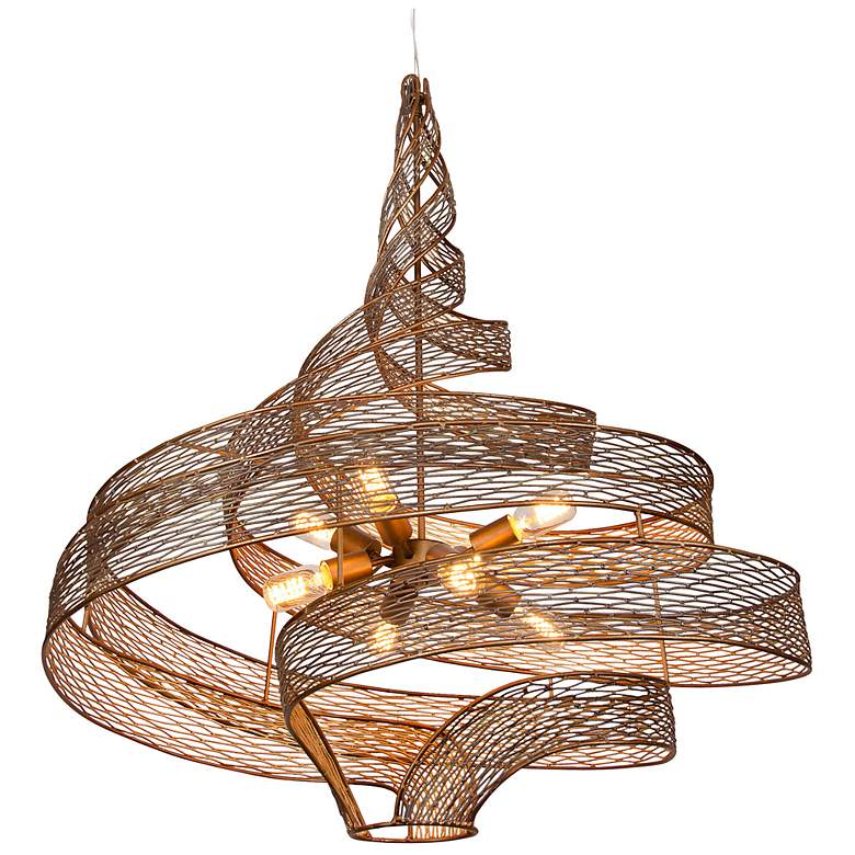 Image 1 Flow 8-Light Twist Pendant - Hammered Ore