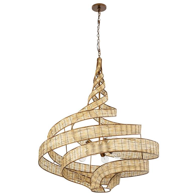 Image 6 Flow 8-Lt Twist Pendant - Baguette/Natural Rattan more views
