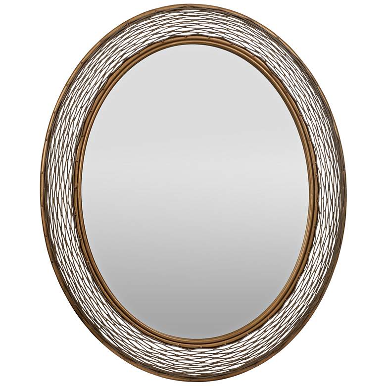 Image 1 Flow Hammered Ore 29 inch x 35 inch Oval Wall Mirror
