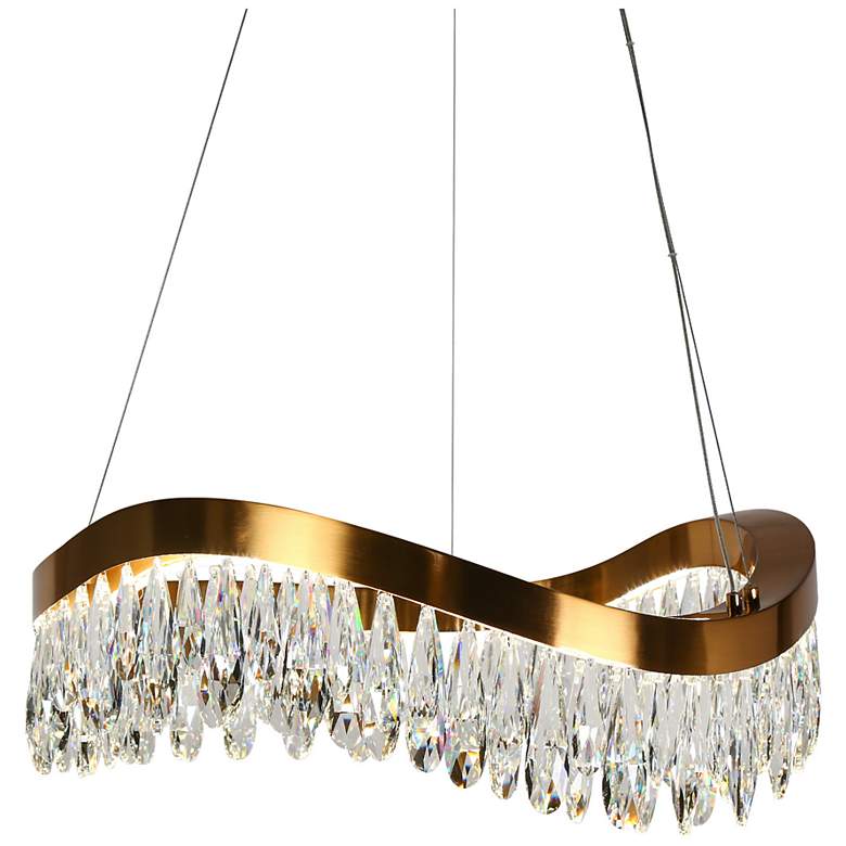 Image 2 Flowarop 1-Light LED Crystal Drum Chandelier