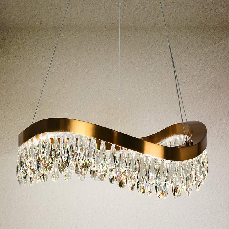 Image 1 Flowarop 1-Light LED Crystal Drum Chandelier