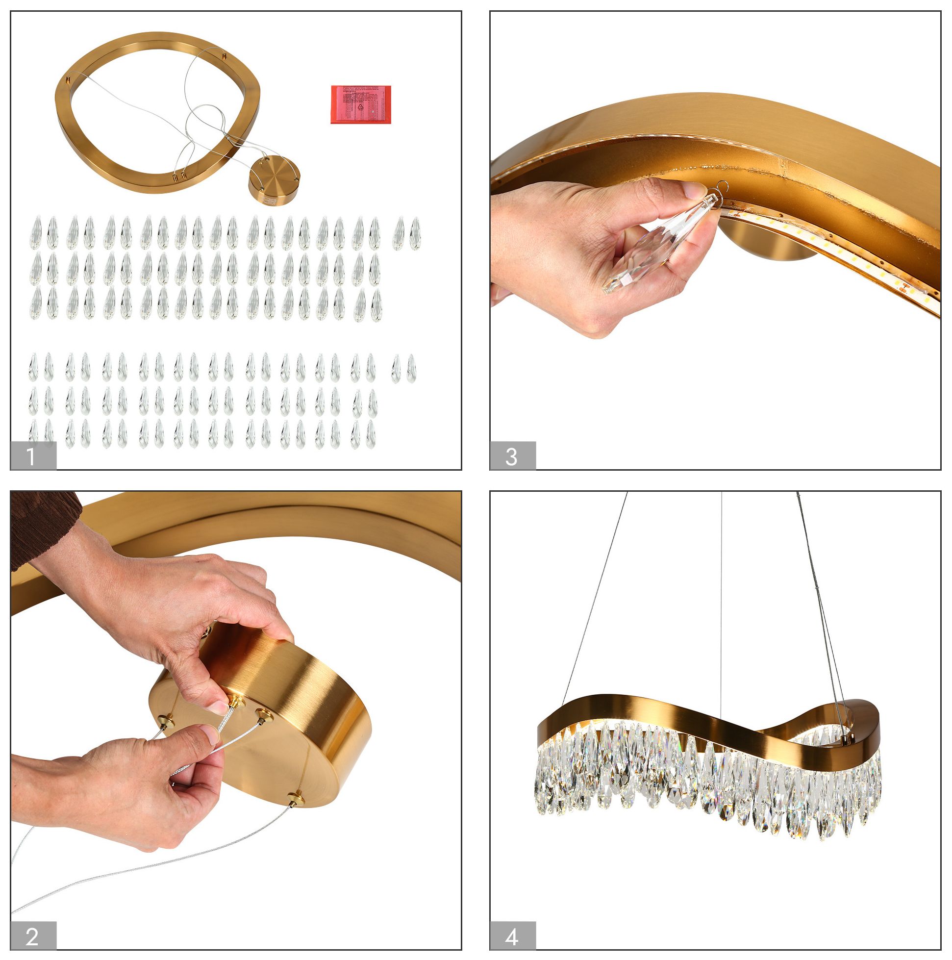 Flowarop 1-Light LED Crystal Drum Chandelier