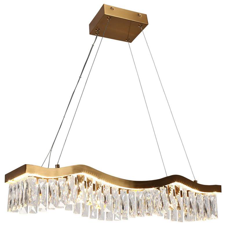 Image 1 Flowarop 1-Light LED Gold Crystal Island Chandelier