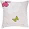 Flower And Butterfly 18" Square Accent Pillow