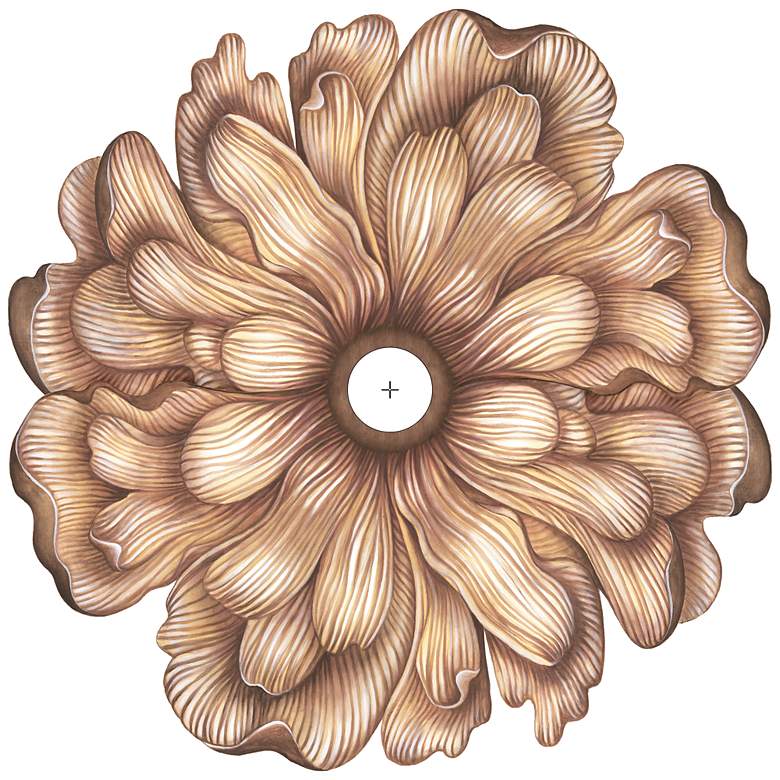 Image 2 Flower Bloom 36" Wide Repositionable Ceiling Medallion